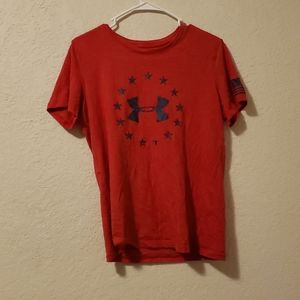 Red Under armour tee